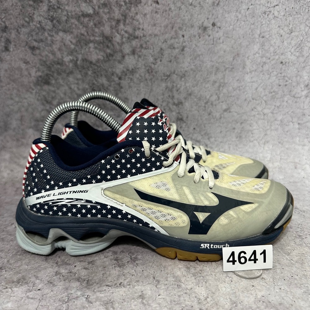 Mizuno Wave Lightning Z2 Volleyball Shoes Womens 8 Blue Stars Stripes Patriotic